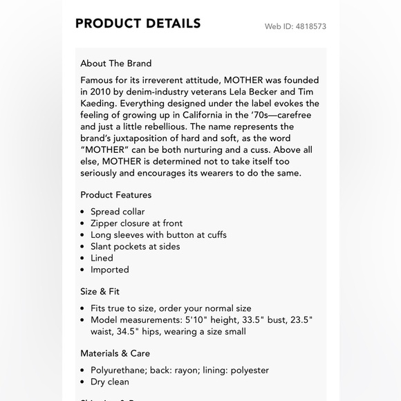 NWOT! MOTHER - The Count Chocula Faux Leather Jacket - Brown - Picture 3 of 16